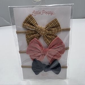 NEW Little Poppy Co bow set